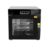 Hakka 3-in-1 Electric Smoker Oven and Dehydrator, 1200W Countertop BBQ Grill with 2 Racks and Side Wood Chip Loader, Stainless Steel