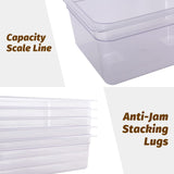 Clivia 6-Pack Food Pan Half Size Clear Polycarbonate Food Pans 1/2 Size 4" Deep Commercial Hotel Pans for Party, Restaurant, Hotel