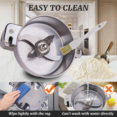 Hakka Grain Mill 100g High Speed Food Electric Stainless Steel Powder MillSeeds Flour Nut Pill Wheat Corn Herbs Spices Powder Machine,650W