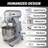 Hakka 20Qt Dough Stand Mixer 3 Speed, ETL certified