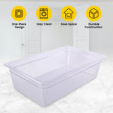 Clivia 1/1 Size 6-Pack Food Pan Full Size Clear Polycarbonate Food Pans 6" Deep Commercial Hotel Pans for Party, Restaurant, Hotel