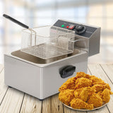 (Official refurbishment)Easyrose Commercial Deep Frye with 8.4QT/8L Removable Basket, Lid & Temperature Limiter, 1600W, 110V, ETL Listed