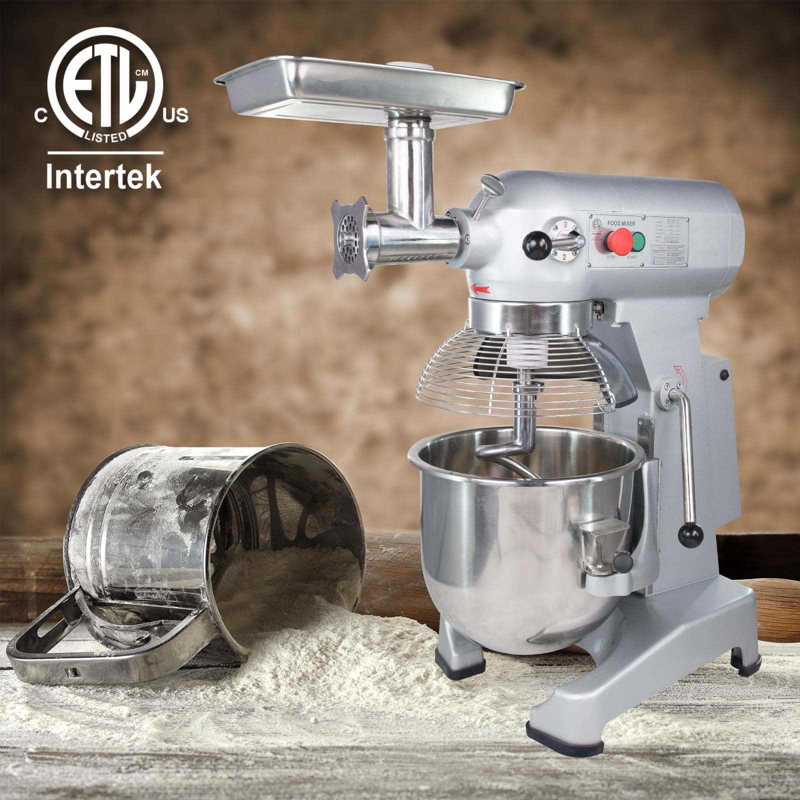 Hakka 20Qt Dough Stand Mixer Speed, Function Stainless Steel