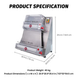 Hakka Electric Dough Sheeter Machine 370W Max 15" Pizza Dough Roller Sheeter, Automatic Commercial Pizza Dough Press Machine, Noodle Bread Pasta Maker