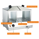 EasyRose Commercial 200 Hot Dog Steamer 48 Bun Warmer Countertop Cooker Machine