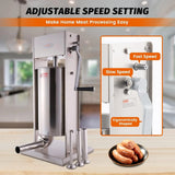 Hakka Sausage Stuffer 32LB 15L Manual Stainless Steel Meat Sausage Filler Maker