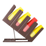 Brown 4-Section Slanted Countertop Cup and Lid Organizer