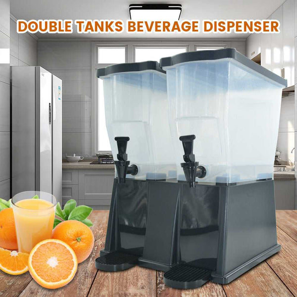 Beverage Dispenser Plastic Double 3 Gallon