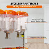 Hakka Brothers Commercial 3x12 Liter Bowl Refrigerated Beverage Dispenser and Juice Dispenser