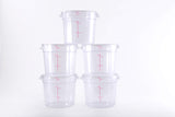 Clivia 6 Qt Commercial Grade Round Food Storage Containers With Lids,Polycarbonate,Clear - Case of 5