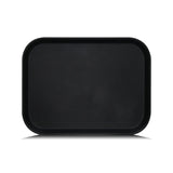 Clivia 6 Pack Restaurant Grade Non-Slip Tray, Fiberglass Serving Trays, Rectangular,13.9X 10Inch, Plastic, Black