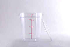 Clivia 8 Qt Commercial Grade Round Food Storage Containers with Lids,Polycarbonate,Clear - Case of 5