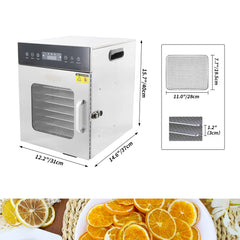 Hakka Food Dehydrator 10 Tray Stainless Steel Meat Fruit Jerky Dryer Blower