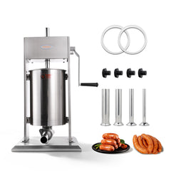 Hakka Sausage Stuffer 32LB 15L Manual Stainless Steel Meat Sausage Filler Maker 