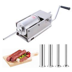 Hakka Sausage Stuffer 2 Speed Stainless Steel Vertical Sausage Maker (7Lb/3L(Horizontal)