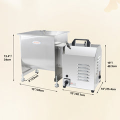 Hakka 15 Pound/10 Liter Capacity Tank Commercial Electric Meat Mixer with Motor