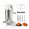 Hakka 12L/25lb Manual Sausage Stuffer, 2-Speed Stainless Steel Vertical Meat Filler with 4 Nozzles
