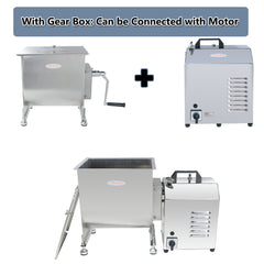 Hakka 40Liter/65lb Capacity Stainless Steel Manual Meat Mixers , Fixed Tank,Sausage Mixer Machine