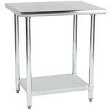 Hakka 30" x 48" 18 Gauge 430 Economy Stainless Steel Commercial Work Table with Undershelf