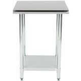 Hakka 24" x 30" 18 Gauge 430 Economy Stainless Steel Commercial Work Table with Undershelf