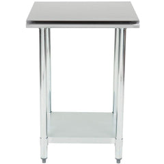 Hakka 24" x 30" 18 Gauge 430 Economy Stainless Steel Commercial Work Table with Undershelf