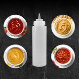 EasyRose Plastic Condiment Squeeze Bottles,Sauce bottle,Squeeze Bottle Dispenser,Refillable With Tip Cap,Set of 6 (8 oz)
