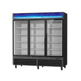 Hakka Brothers 72 CuFt. 3 Glass Doors Freezer (Swing), Black, Energy Star Rated