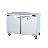 Hakka Brothers 2 Doors All Stainless Undercounter Refrigerator - 48" wide, 13 cu/ft., R-290 Refrigerant