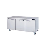 Hakka Brothers 3 Doors All Stainless Undercounter Refrigerator - 72" wide, 20 cu/ft., R-290 Refrigerant