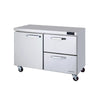Hakka Brothers 2 Drawers 1 Door (L) All Stainless Undercounter Refrigerator - 60" wide, 16.5 cu/ft., R-290 Refrigerant
