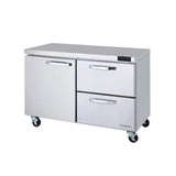 Hakka Brothers 2 Drawers 1 Door (L) All Stainless Undercounter Refrigerator - 60" wide, 16.5 cu/ft., R-290 Refrigerant