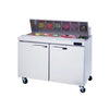 Hakka Brothers 2 Doors All Stainless Prep. Table with (12) 1/6 Pans - 48" wide, 13 cu/ft., R-290 Refrigerant
