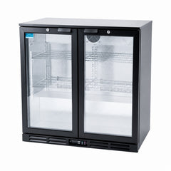 Hakka Brothers 208L Back Bar Cooler, 7.3 Cu. Ft. Commercial Double Glass Door Beverage Refrigerator with 4 Adjustable Shelves, Digital Temperature Control, LED Light & Lock 