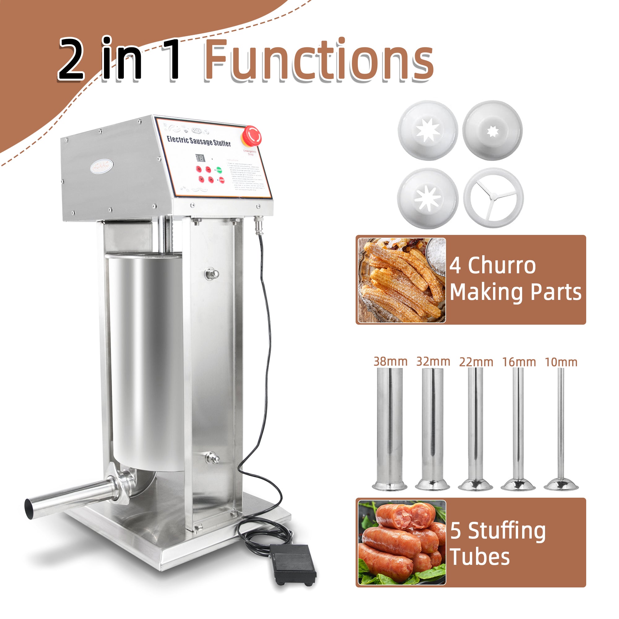 Hakka Commercial 22LB Stainless Steel Electric Sausage