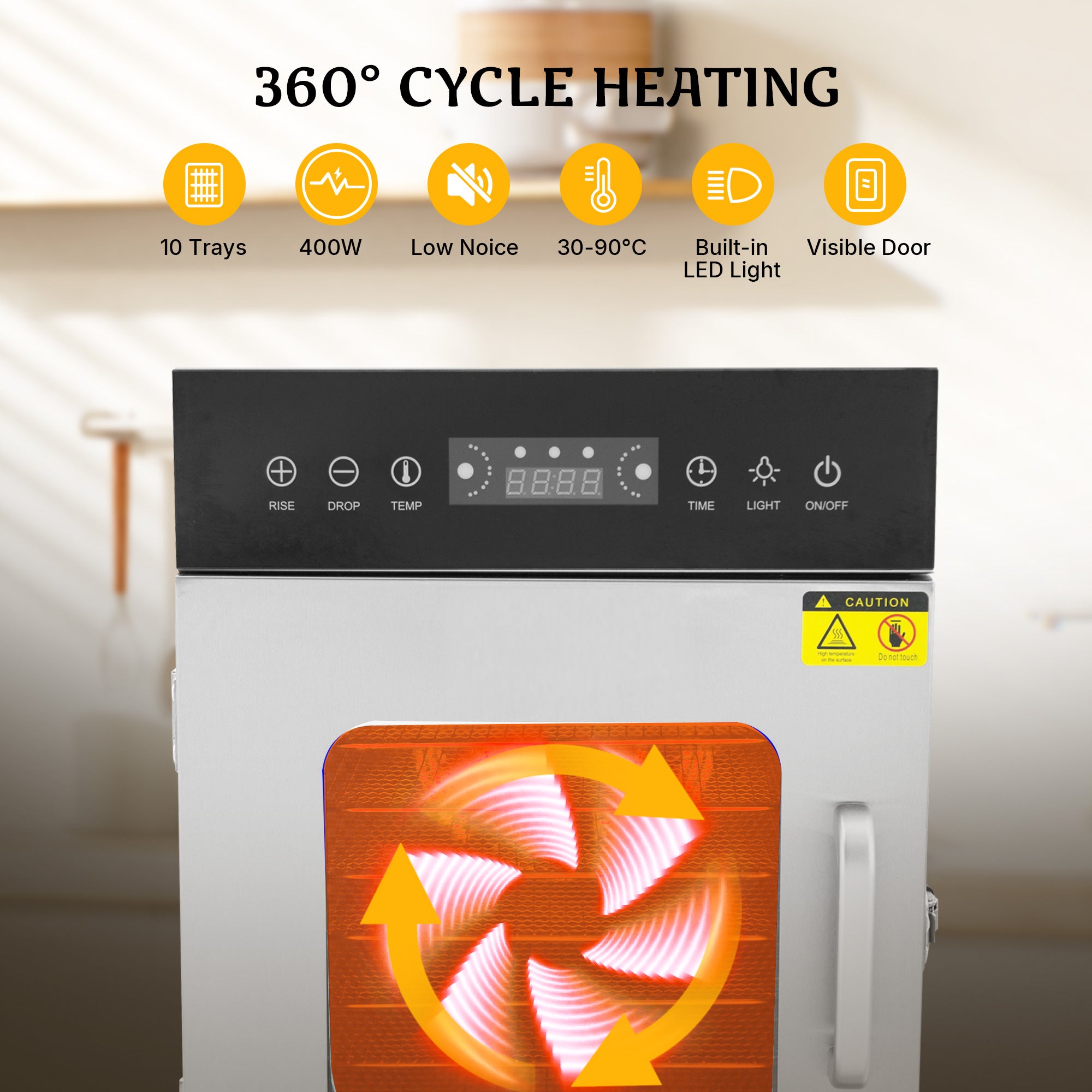 Hakka Food Dehydrator 10 Tray Stainless Steel Meat Fruit Jerky