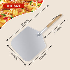 Clivia 12"x 13"x25" Detachable Handle Aluminum Pizza Peel