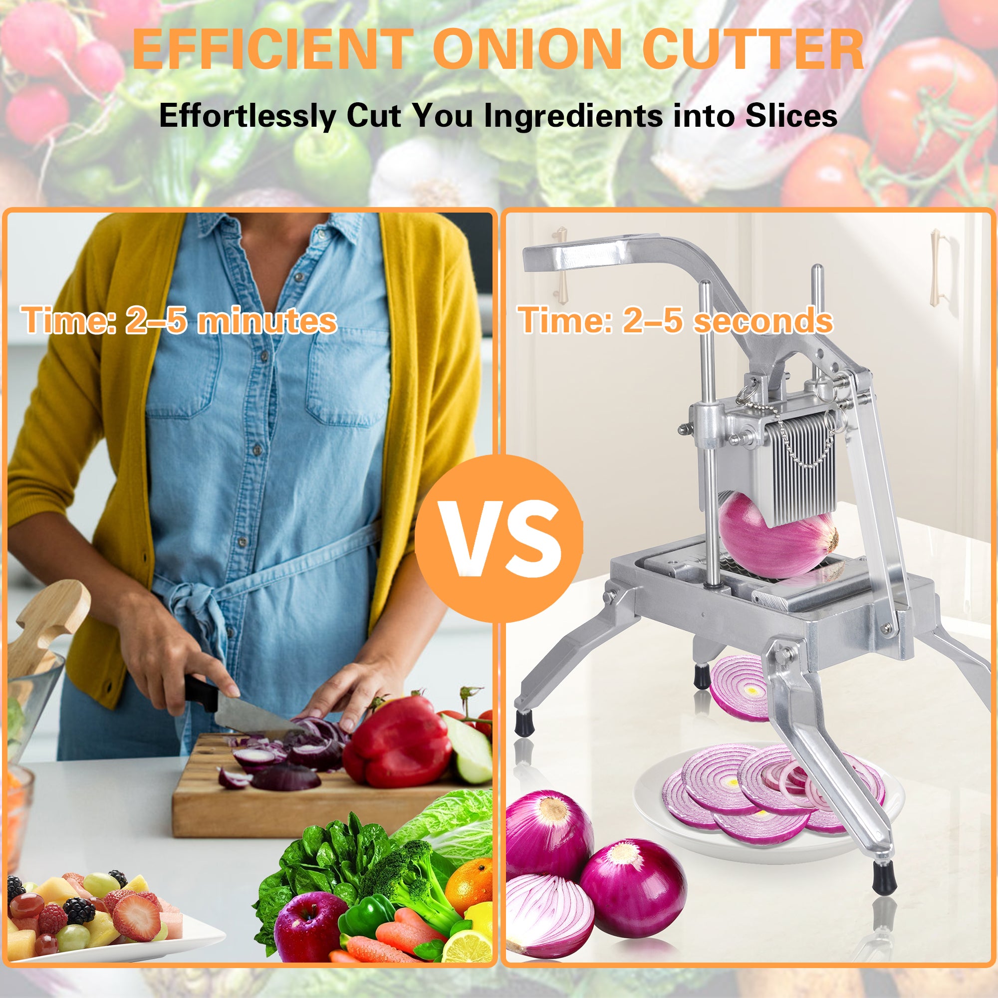 Hakka Commercial Onion Slicer 1/4