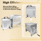 Hakka Electric Meat Mixer 37.5L/85lb Capacity Tank Gear Driven Stainless Steel Mixer