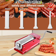 Hakka 7 Lbs(3 Liter) Sausage Stuffers 2 Speed Spray-painted Horzontal Sausage Makers