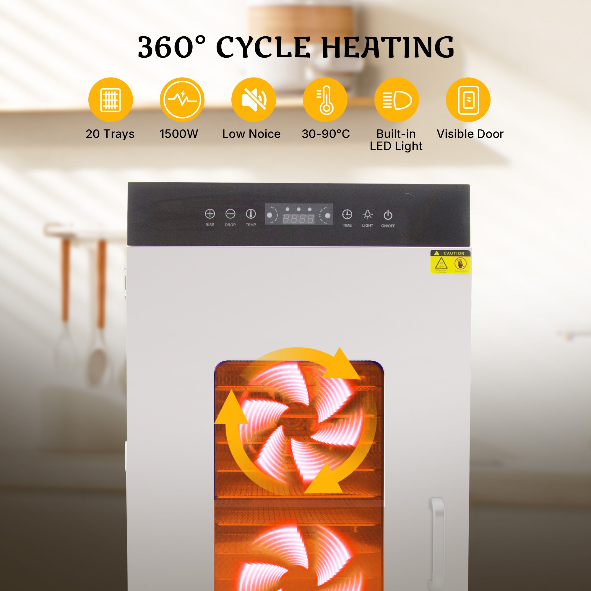 kzhdrkt358ドライフード Hakka Stainless Steel Food Dehydrator 20 Tray Meat Fruit Jerky