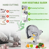 Hakka Commercial Vegetable Slicer Manual Fruit Slicer Potato Tomato Slicing Machine Onion Slicers Stainless Steel Vegetable Cutter for Potato Lemon Tomato Onion, 0.2-10mm Thickness Adjustable