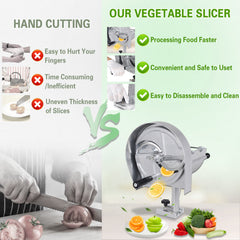 Hakka Commercial Vegetable Slicer Manual Fruit Slicer 0.2-10mm Thickness Adjustable