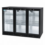Hakka Brothers 330L Back Bar Cooler, 11.6 Cu. Ft. Commercial 3 Glass Door Beverage Refrigerator with 6 Adjustable Shelves, Digital Temperature Control, LED Light & Lock