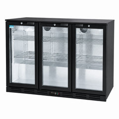 Hakka Brothers 330L Back Bar Cooler, 11.6 Cu. Ft. Commercial 3 Glass Door Beverage Refrigerator with 6 Adjustable Shelves, Digital Temperature Control, LED Light & Lock