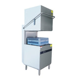 Hakka Bros Commercial Hood Type Dishwasher, High Temperature Door Type Dishwashing Machine with Rinse Pump, ETL & NSF Certified, Stainless Steel