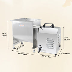 Hakka Commercial 45 Pound/30L Capacity Tank Electric Meat Mixer with Motor