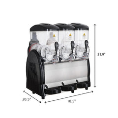 Hakka Brothers Commercial Slushy Machine Triple 2.6 Gallon Frozen Beverage Machine