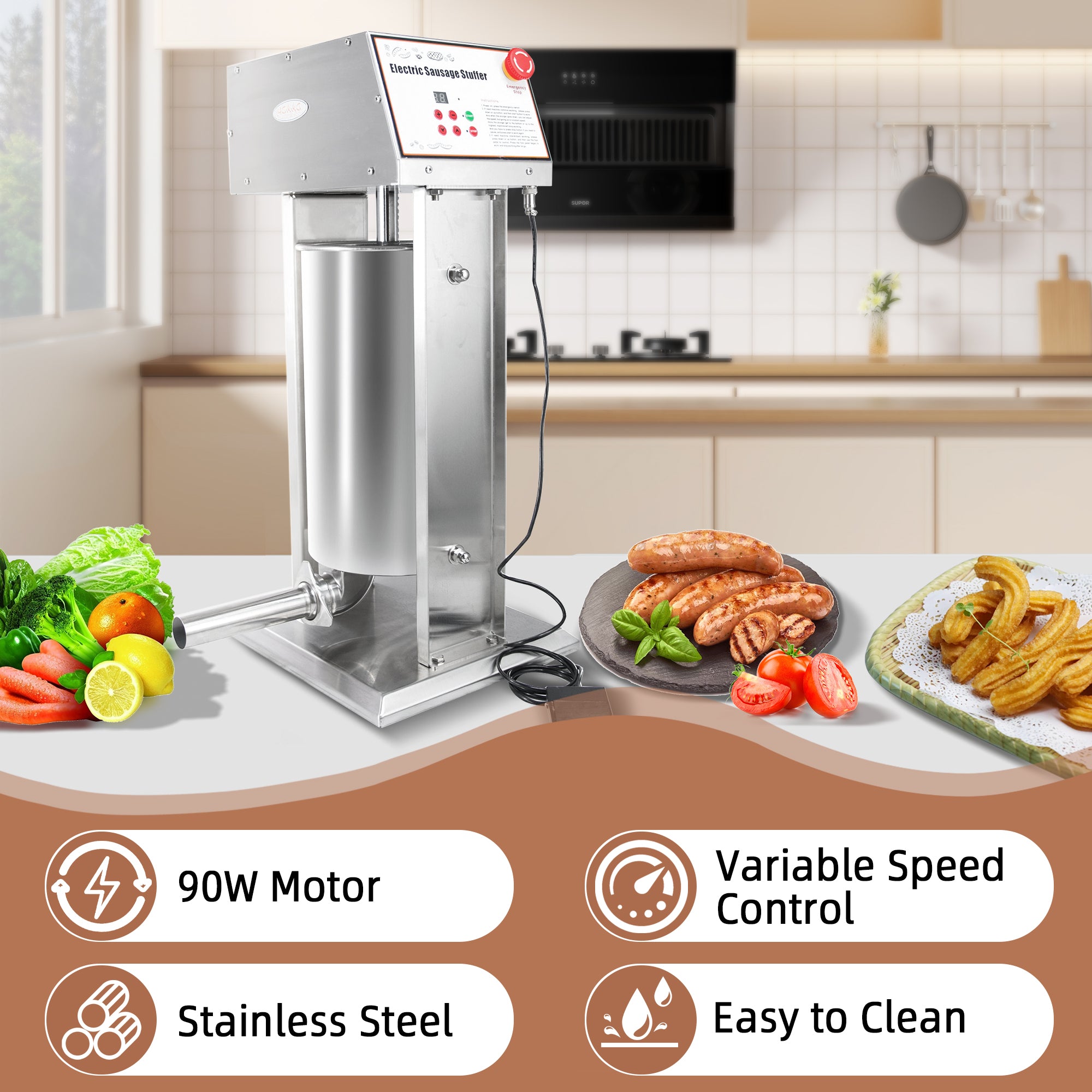 Hakka Commercial 30LB Stainless Steel Electric Sausage