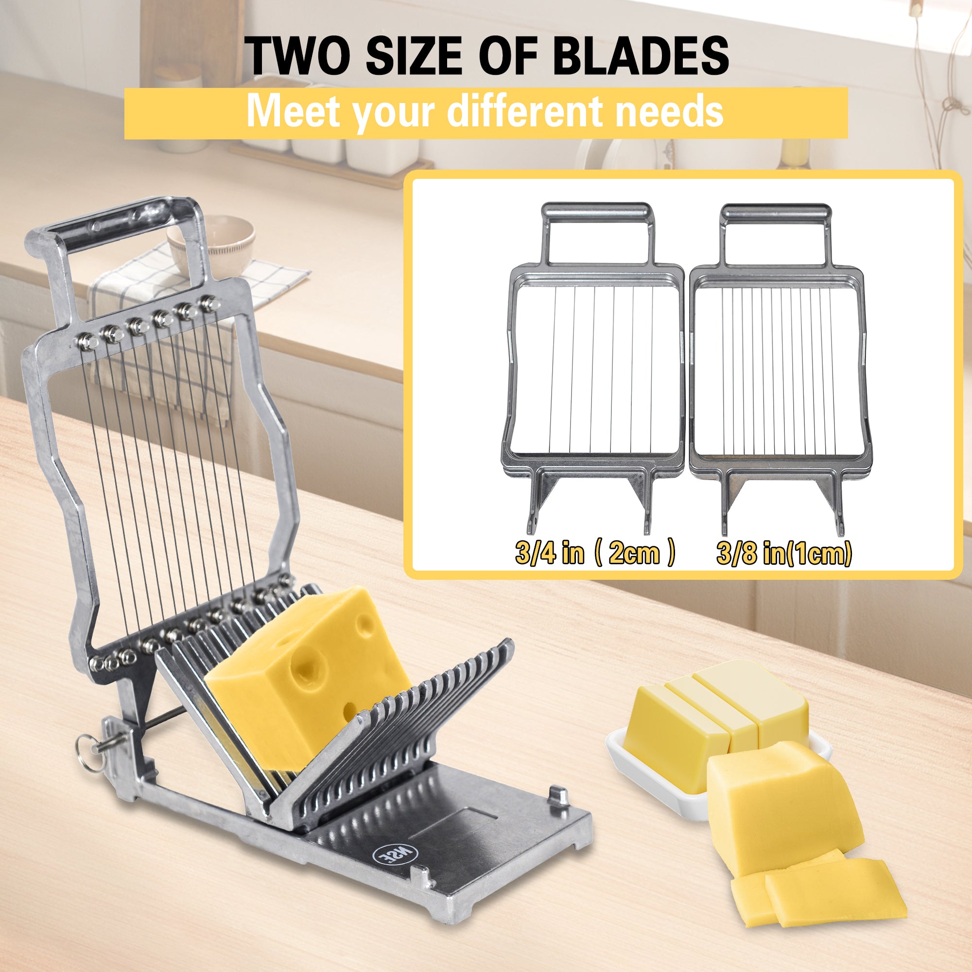 Cheese Cutting Tool Butter Cheese Cutter Stainless Steel Butter Cutter Kitchen Accessories Accurate Size Scale Multifunctional