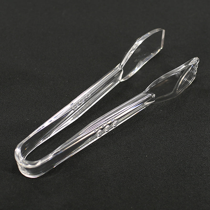 12 Pack 6.5'' Plastic Salad Serving Tongs Clear Kitchen Fruit Food Tong